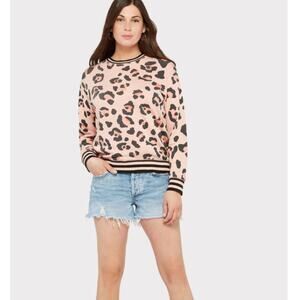 David Lerner Pink Leopard Print Sweatshirt
